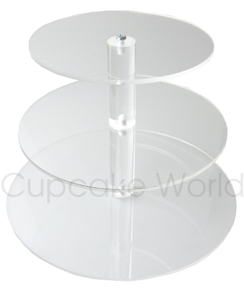 3 TIER CLEAR MAYPOLE ROUND ACRYLIC CUPCAKE DISPLAY STAND 3 TIER CLEAR MAYPOLE ROUND ACRYLIC CUPCAKE DISPLAY STAND